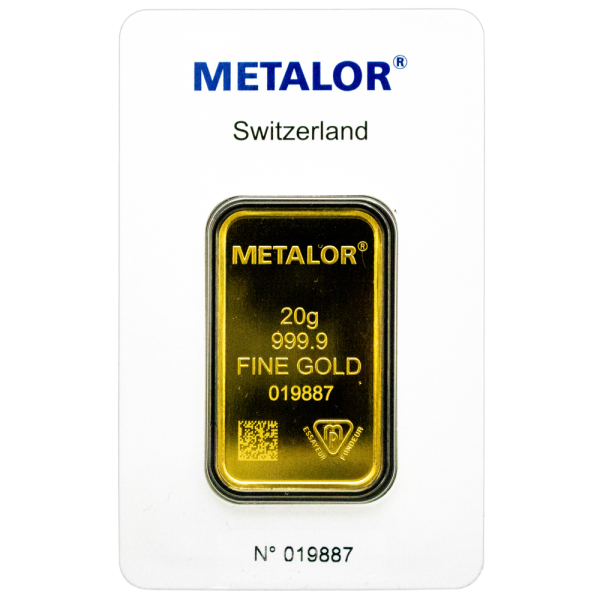 Metalor 20 Grams Gold Bar