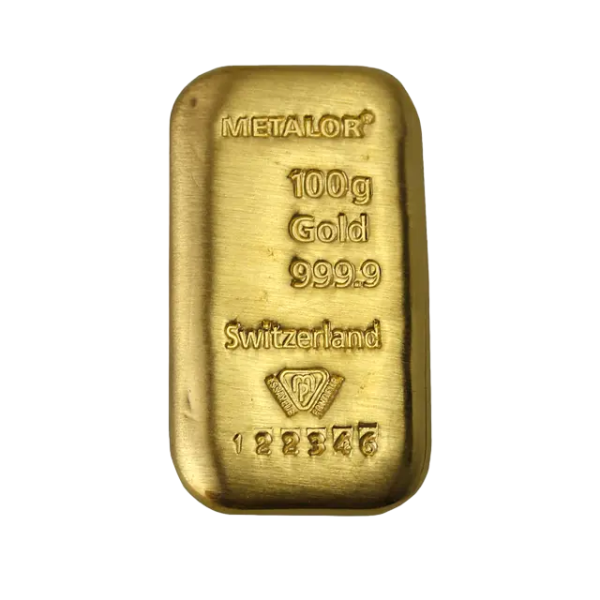 Metal 100 Gram Cast Gold Bar