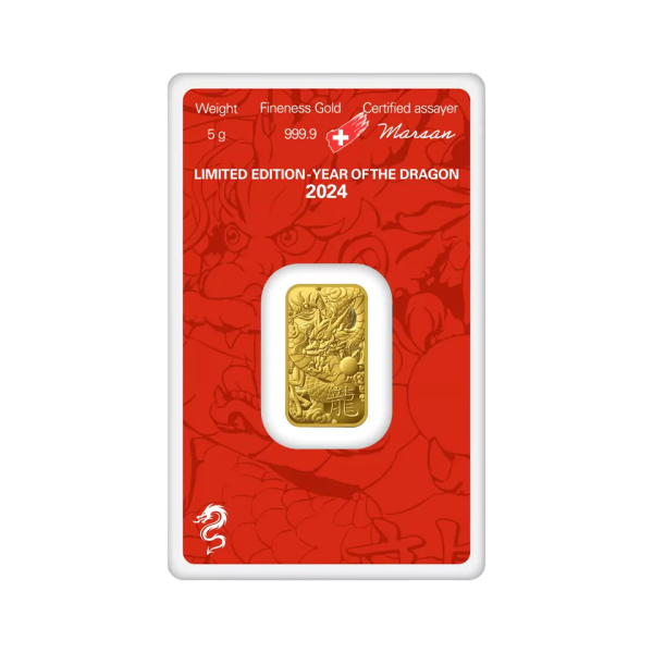 5g Argor-Heraeus Lunar Dragon 2024 Gold Bar - Image 3