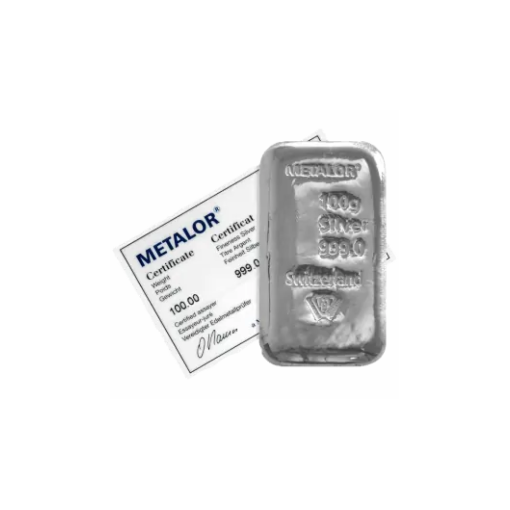 100 Grams Metalor Silver Bar (1)