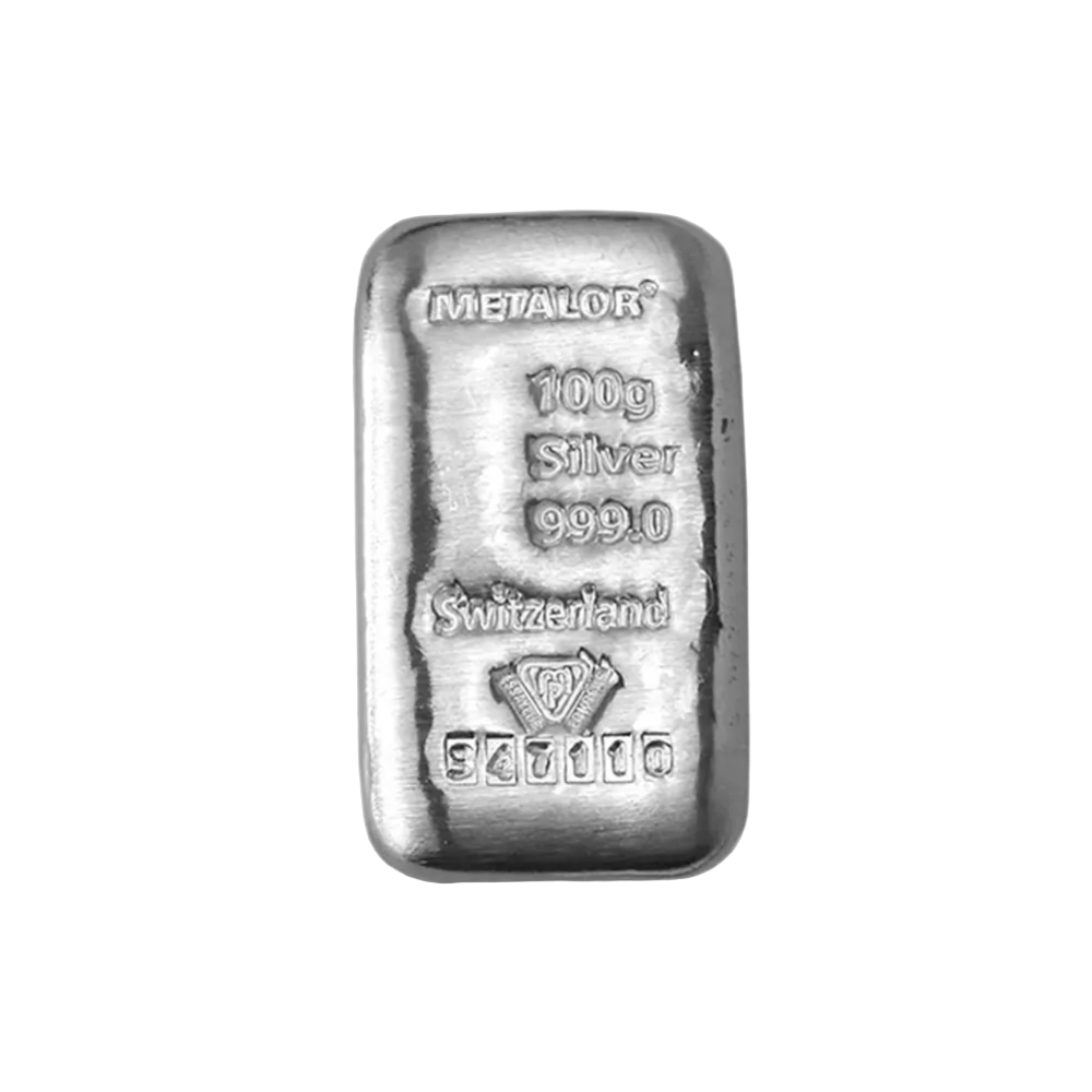 100 Grams Metalor Silver Bar