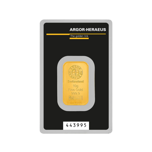 10g Minted Gold Bar | Argor-Heraeus